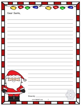 Dear Santa Letter Writing Activity By Lalula Lifetime Learning 