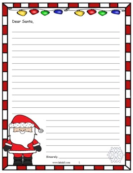 Dear Santa Letter Writing Activity by Lalula Lifetime Learning | TpT