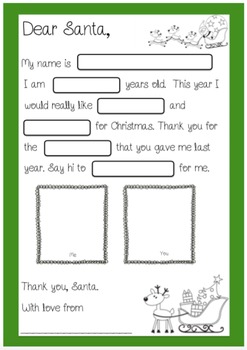 Dear Santa - Letter Writing Templates by Riona Kelly | TpT