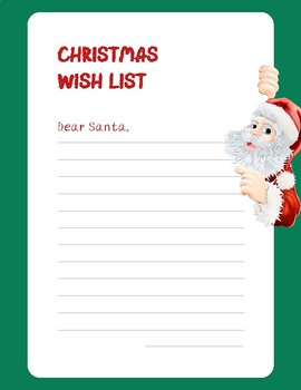 Dear Santa Letter For Christmas Digital Download Activity By Anirbas 