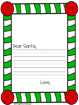 Dear Santa- Letter to Santa by Straight Outta Kinder | TpT