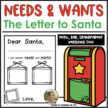 Preview of Needs and Wants: A Letter to Santa Writing for Kindergarten & First