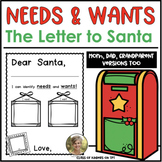 Needs and Wants: A Letter to Santa Writing for Kindergarte