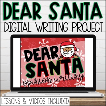 Preview of Letter to Santa Christmas Writing Template for Google Slides with Videos