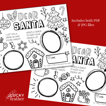 Christmas Coloring Page Placemat For Kids, Santa Craft Activity Party –  Puff Paper Co