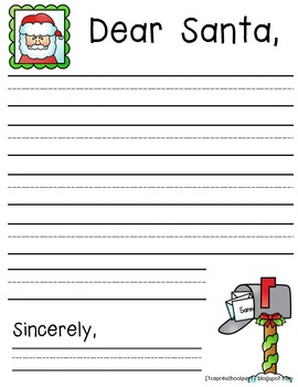 Dear Santa Writing Freebie by Harper's Hangout | TpT