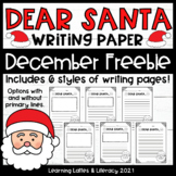 Dear Santa Writing Paper Free Christmas Holiday Writing Pa