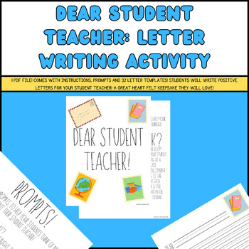 Preview of Dear Teacher/student teacher Thank You and Goodbye Writing Activity
