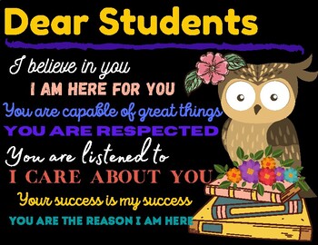 Preview of Dear Students Poster