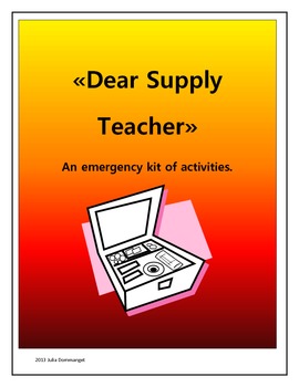 Preview of Dear Supply Teacher