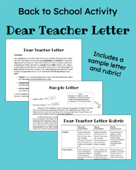 Preview of Dear Teacher Letter - Beginning of the Year Activity