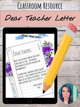Preview of Dear Teacher Letter | Editable Template for Google Slides & Printable Page