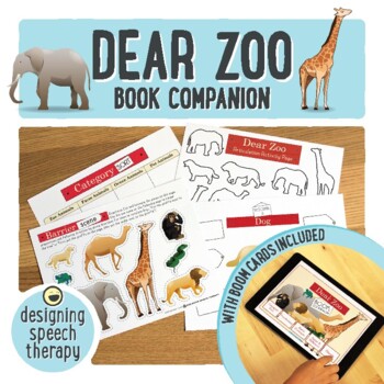 Preview of Dear Zoo Book Companion and Boom Cards for Speech and Language