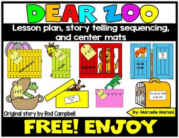 Preview of Dear Zoo -Story Sequencing- Re-telling Visuals-FREEBIE