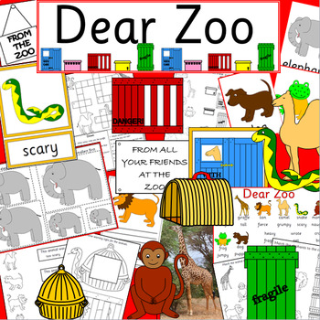 Preview of Dear Zoo book study activity pack