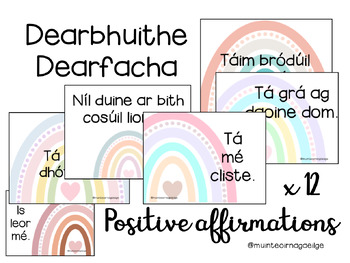 Preview of Dearbhuithe Dearfacha- Positive Affirmations (English and as Gaeilge)