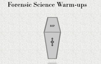 Preview of Death-Meaning, Manner, Mechanism, Cause and Time Warm-up