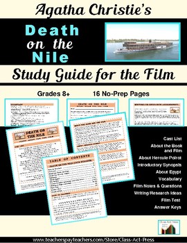 Preview of DEATH ON THE NILE Film Study Guide | Worksheets | Printables