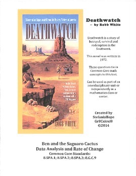 Preview of Deathwatch Ben & the Saguaro Cactus (Data Analysis) 8.SP.A, 8.G.C.9 ELA