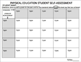 Physical Education Student Self-Assessment