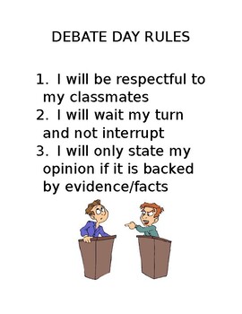 Preview of Debate Day Rules
