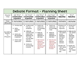 Debate Format Planning Sheet (tool for teaching students t