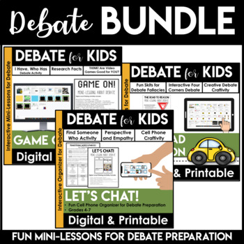 Preview of Debate Graphic Organizers | Debate Template BUNDLE