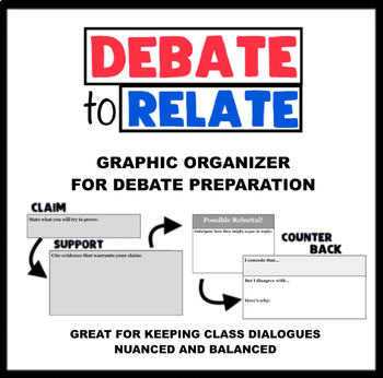 Preview of Debate Preparation Graphic Organizer - Tool for forming a balanced argument