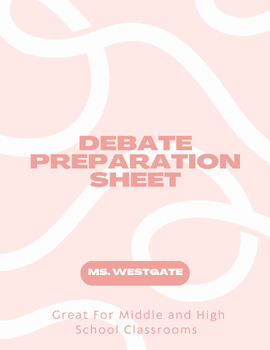 Preview of Debate Preparation Sheet - Resource