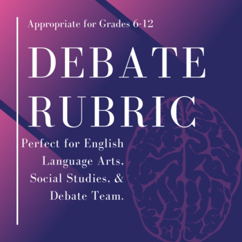 Preview of Debate Rubric & Peer Observation Sheet for English ELA Social Studies SS 6-12