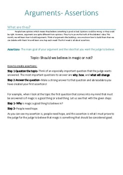 Preview of Debate Skills- Basic argument structure AREI