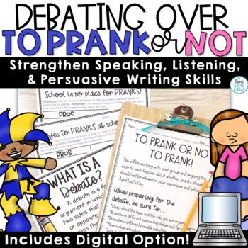 Preview of Debate Templates Worksheets Graphic Organizers Rubric Anchor Charts Prank Topic