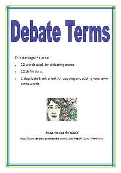 letra Alerta Perfecto Debate Terms by Read Art Academy | TPT