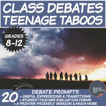 Preview of Debate Topics for Middle/High: Teenage Taboos