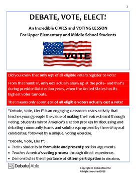 Preview of Debate, Vote, Elect! An Incredible Civics and Voting Lesson!