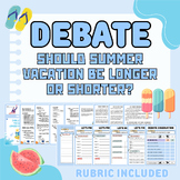 Debate Worksheet & Lesson: Longer Summer Vacation VS. Shor