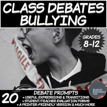 Preview of Debating Topics for Middle/High School: Bullying