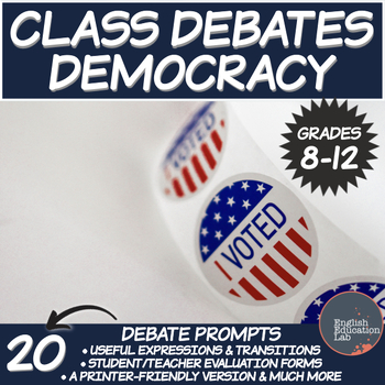 Preview of Debating Topics for Middle/High School: Democracy