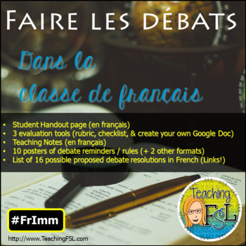 Preview of Débats pour la classe d'immersion française | French Debates