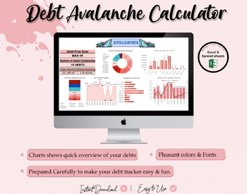 Preview of Debt Avalanche Excel Sheet | Debt Payoff Tracker | Debt Snowball | Debt Tracker