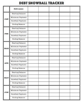Preview of Debt Snowball Tracker