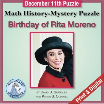 Preview of Rita Moreno: Middle School Math & Entertainers PDF Review Mini Lesson (Dec. 11)