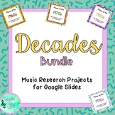 Decades Music Research Projects for Google Slides- BUNDLE