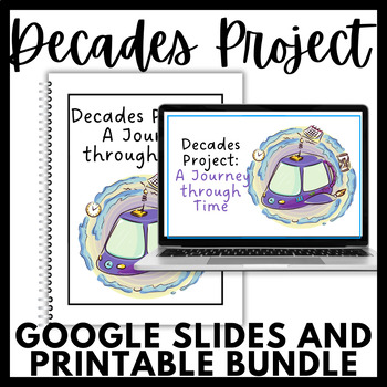 Preview of Decades Project: Journey Through Time! Google Slides and Printable Bundle!