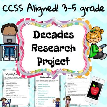 Preview of Decades Research No Prep Project {Paper or Digital} - Great for End of Year!