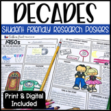 Decades Research Project Posters - Printable & Digital