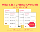 Decades of Life Gratitude Worksheets | Printable Activity 