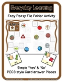 Decagon - Shape - Yes / No File Folder with PECS Icon Cards *setA