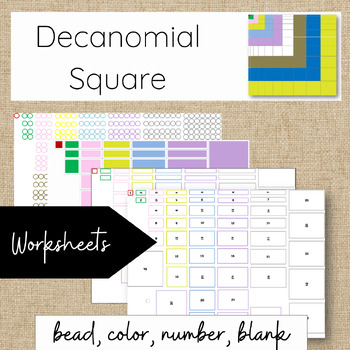 Preview of Decanomial Square: Colour, number, bead layout, with extension activities
