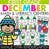 December 1st Grade Centers Low Prep Winter Math and Litera